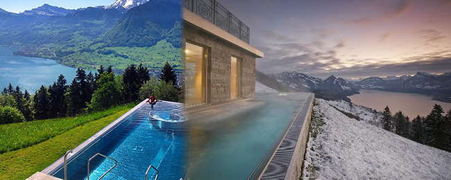 瑞士,琉森湖,游泳池