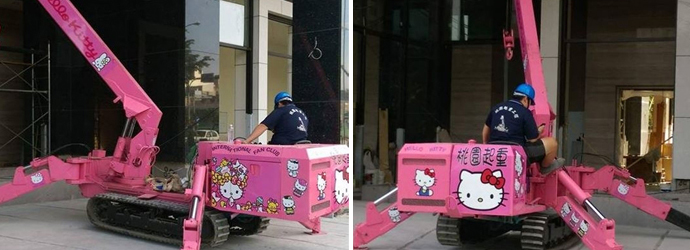 Hello Kitty吊車,Hello Kitty AK47,網上瘋傳,