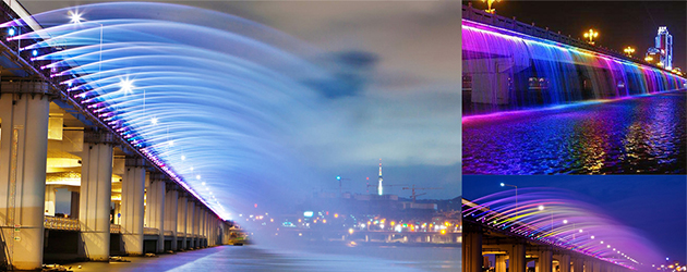 月光彩虹噴泉,盤浦大橋,首爾,旅遊資訊,韓國