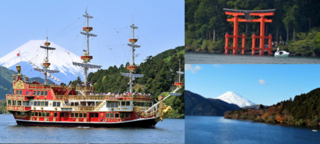 日本自由行,東京自由行,箱根自由行,蘆之湖,火山湖,海盜船,平和鳥居,垂釣