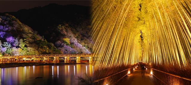 京都,嵐山,花燈路,點燈