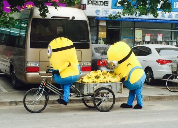 minions selling banana in beijing