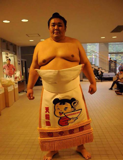 相撲刺繡圍裙