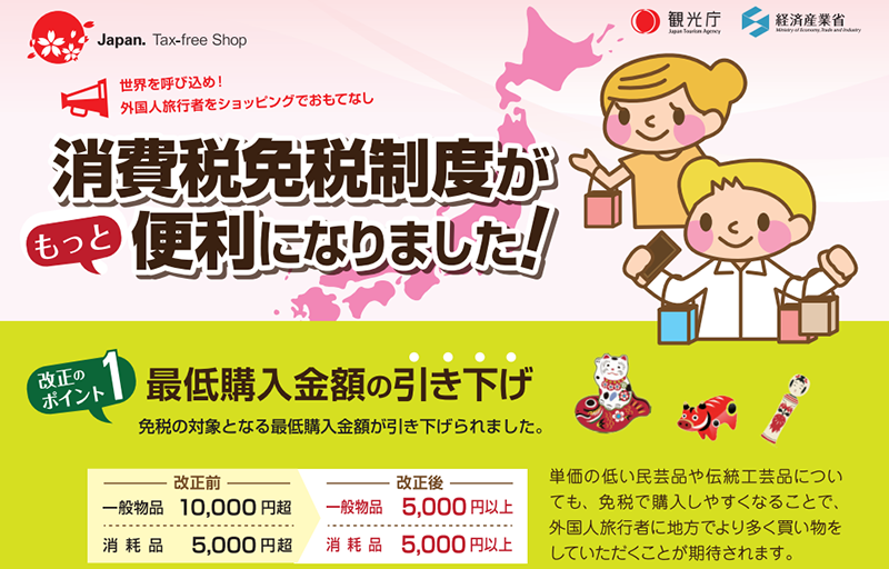 日本自由行購物5月起劃一5,000日圓即可退稅00