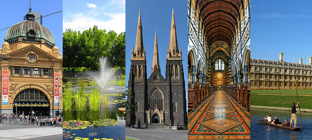 墨爾本旅遊,墨爾本,澳大利亞,澳大利亞自由行,Royal Botanic Gardens Melbourne,墨爾本皇家植物園 ,St. Paul's Cathedral,聖保羅大教堂,費蓮達火車站 ,Flinders Street Station,墨爾本大學,The University of Melbourne,聖巴德利爵主教座堂