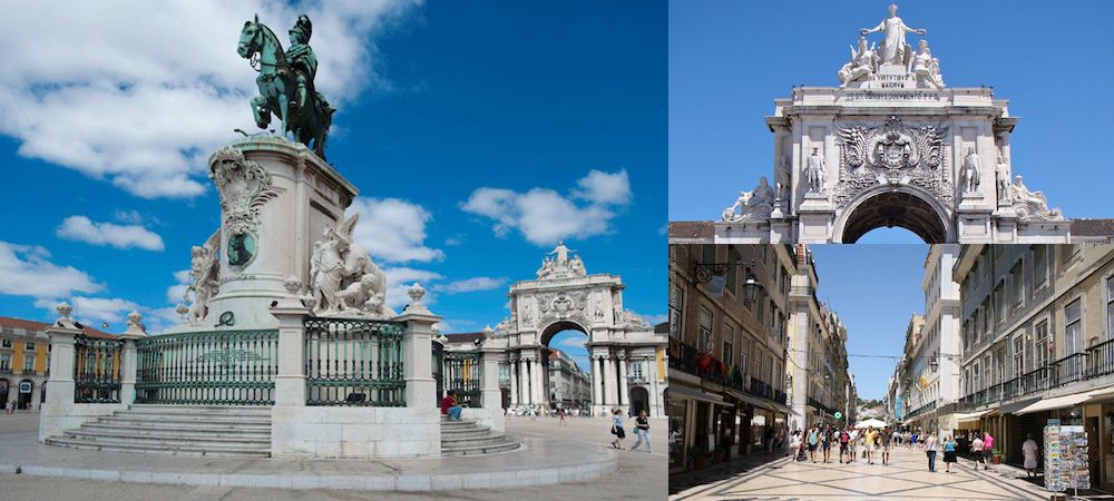 葡萄牙自由行,里斯本自由行,商業廣場,約瑟夫一世雕像,奧古斯塔街凱旋門,奧古斯塔街,Praça do Comércio